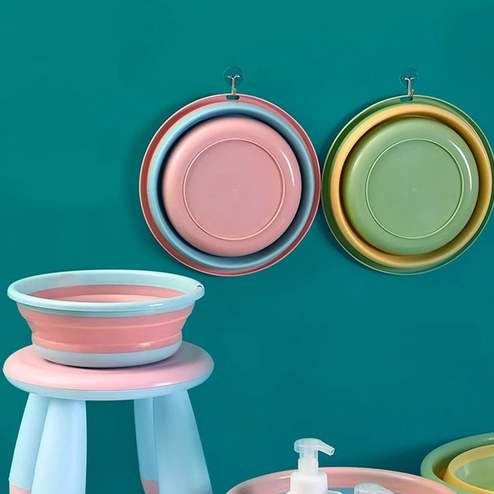 

1 pc Folding Foot Basin Pink Durable Waterproof Washbasin For Home Travel Camping Car Washing Laundry Use Household Foot Soak