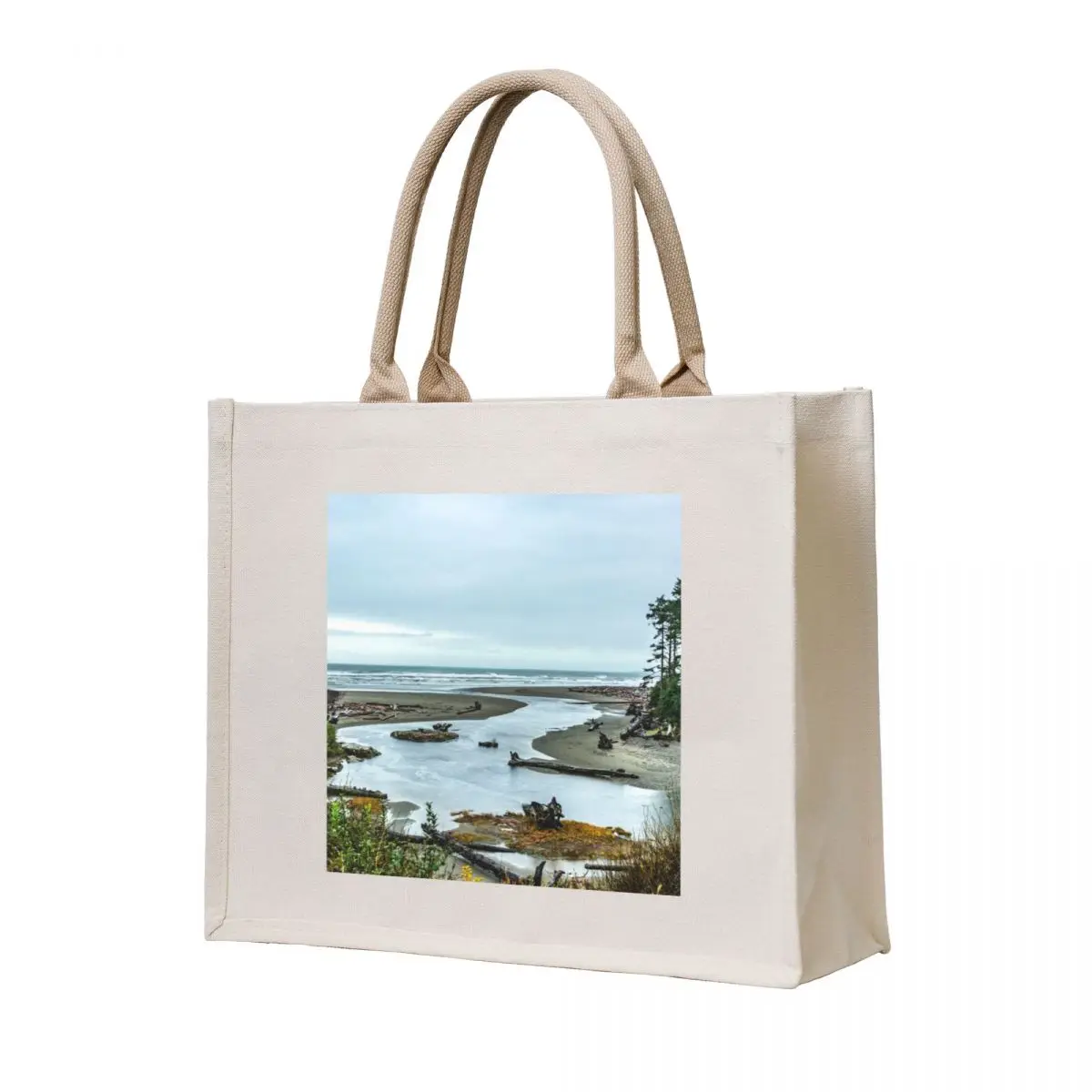 

Kalaloch Creek Meets the Pacific Tote Bag shopper bag women canvas ecological bags custom canvas bag Shopper