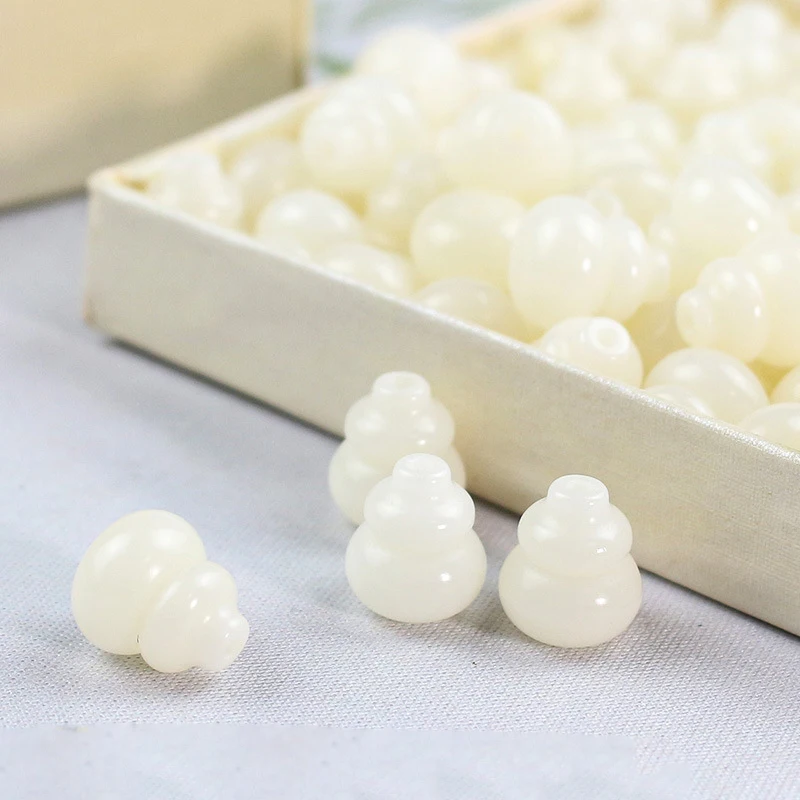5pcs/Lot Chinese Lucky Object Calabash Bodhi Beads 11x12mm Carving Polishing Root Spacer Beads DIY Jewelry Accessories Women Men