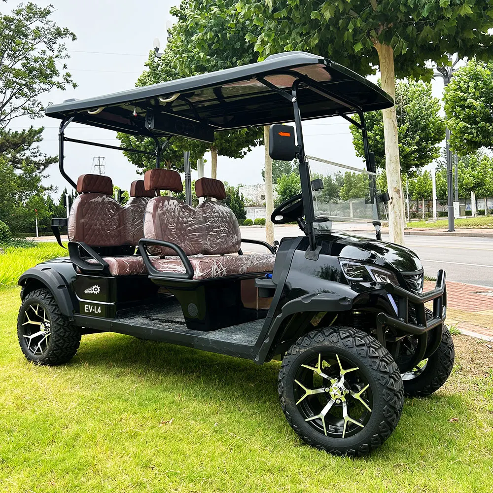 Cool Four-seater Golf Cart 60V/100A Lead-acid Battery 5-7 Hours Charging Time 80km Cruising Range  for Golf Course Hotels