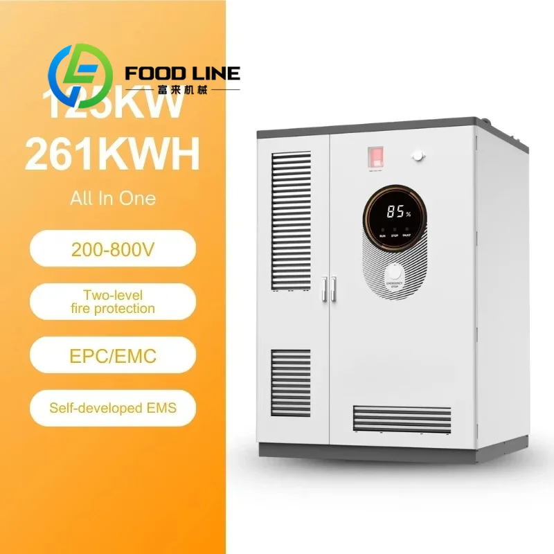 Smart MPPT Tracking Outdoor ESS 125kwh 261kwh 820V PV Input Lifepo4 Battery Commercial Industrial Solar Storage SystemCustomize