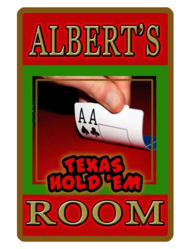 Personalized POKER ROOM Sign Printed with YOUR NAME Texas Hold'em Sign D#TX247