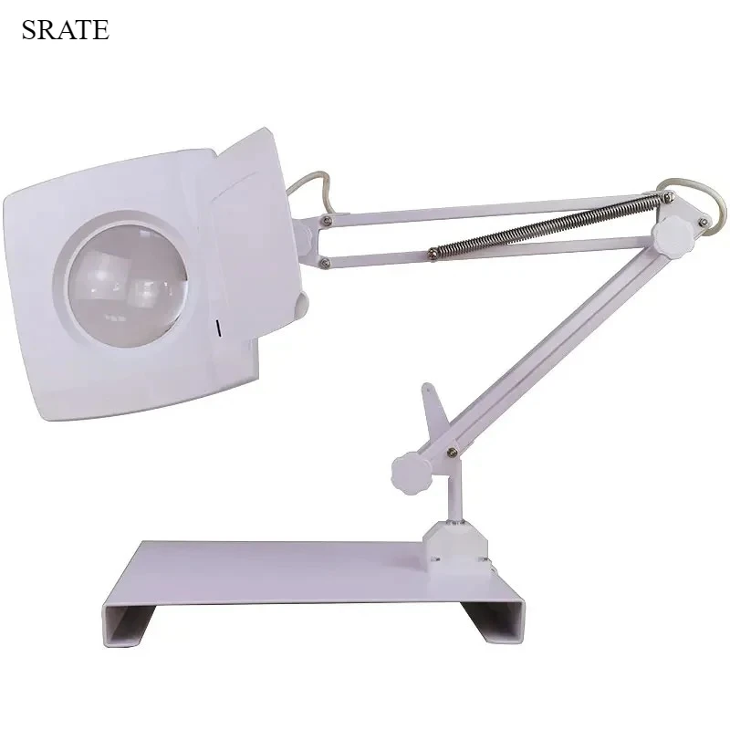 220V 40X Magnifier Desktop Folding Magnifying Glass LED with Lights for Jewelry Appraisal Testing and Repair Helping Hands Loupe