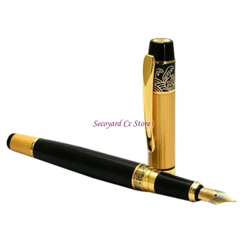 N3UC Metal Fountain Pen with Piston Filled Converter Stainless Steel Tip For Students