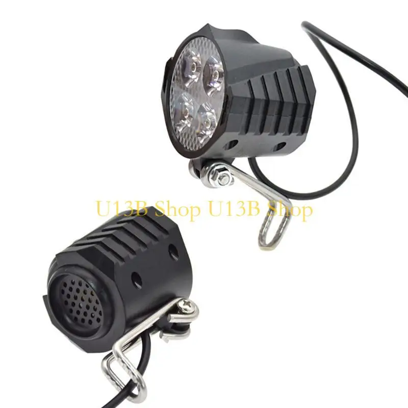 

U13B LED Light Set eBike Modification Switching Electric Bicycles Accessories Front Light Taillight with Brake Light