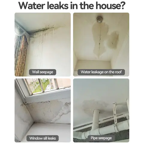 500g Vattentät Beläggningstätningsmedel Vit Osynlig Pasta Lim Med Pensel Återställ Lim Tak Badrum 8 best sales vattentät osynlig självhäftande pasta - №3