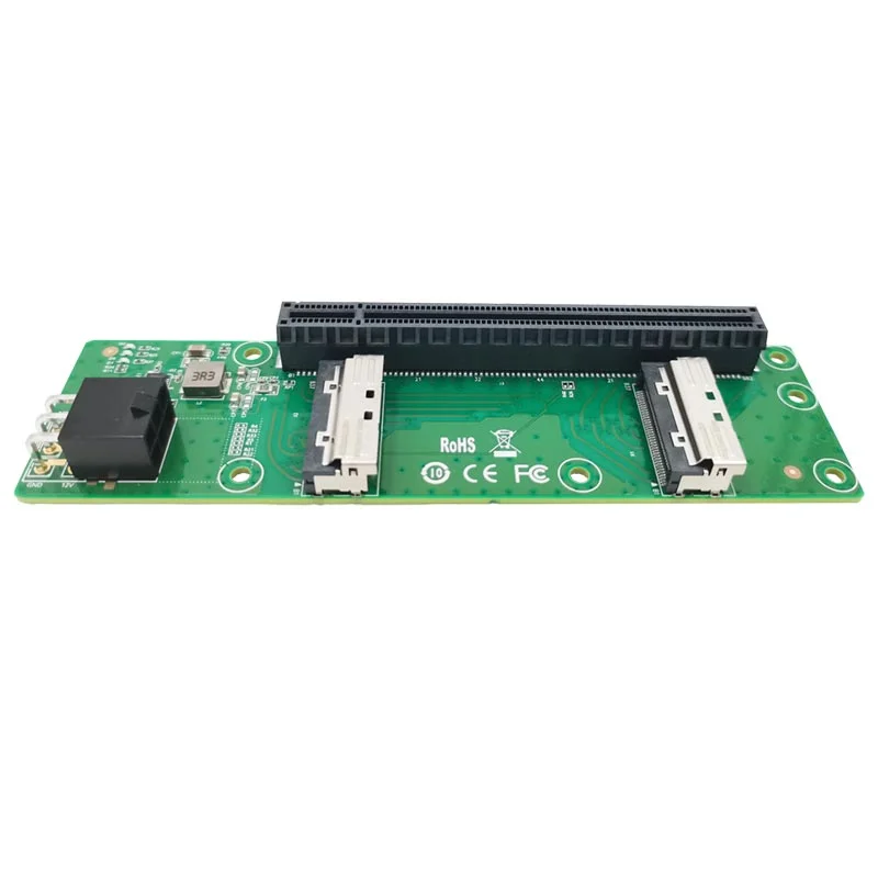 Adaptador de slot MCIO para PCIe5.0 x16 de 2 portas