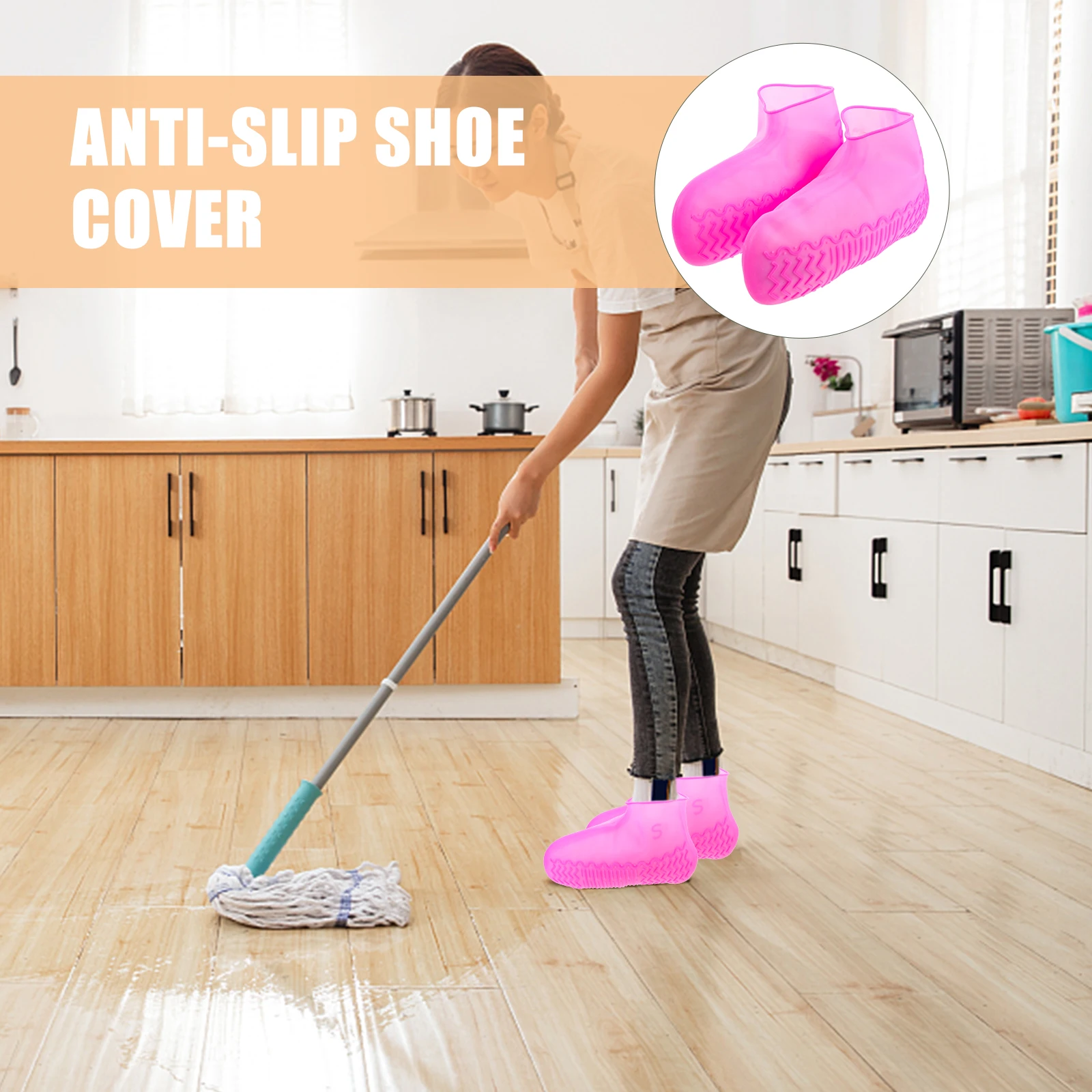 

Waterproof Shoe Cover Anti-skid Overshoes Covers for Rain Silicone Case Anti-slip