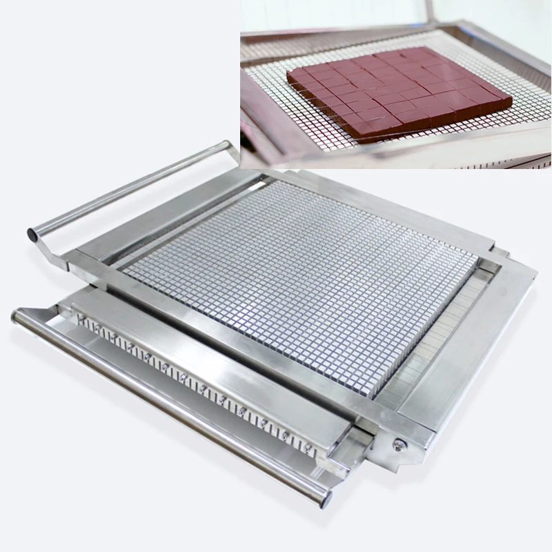 420*420mm Double Arm Manual Raw Chocolate Cutting Machine Slicer Stainless Steel Bar Cutter Dessert Candy Multi-size Cutting