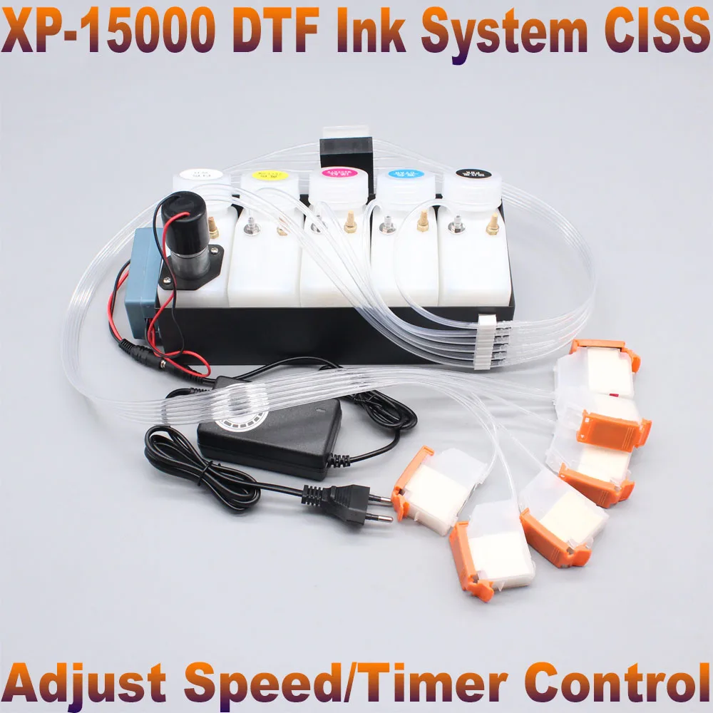 XP15000 DTF Ink Supply System White Ink Strrier Timer Einstellbare Spannung für Epson XP-15010 XP-15000 XP15000 CISS ohne Chip