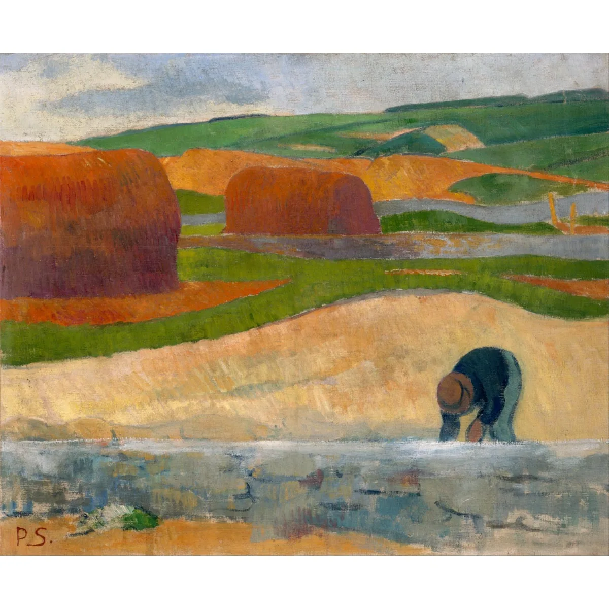 

Картина маслом Paul Serusier s, сборщик водорослей, всемирно известная картина, ручная роспись пейзажа, картина маслом, декор Hoom