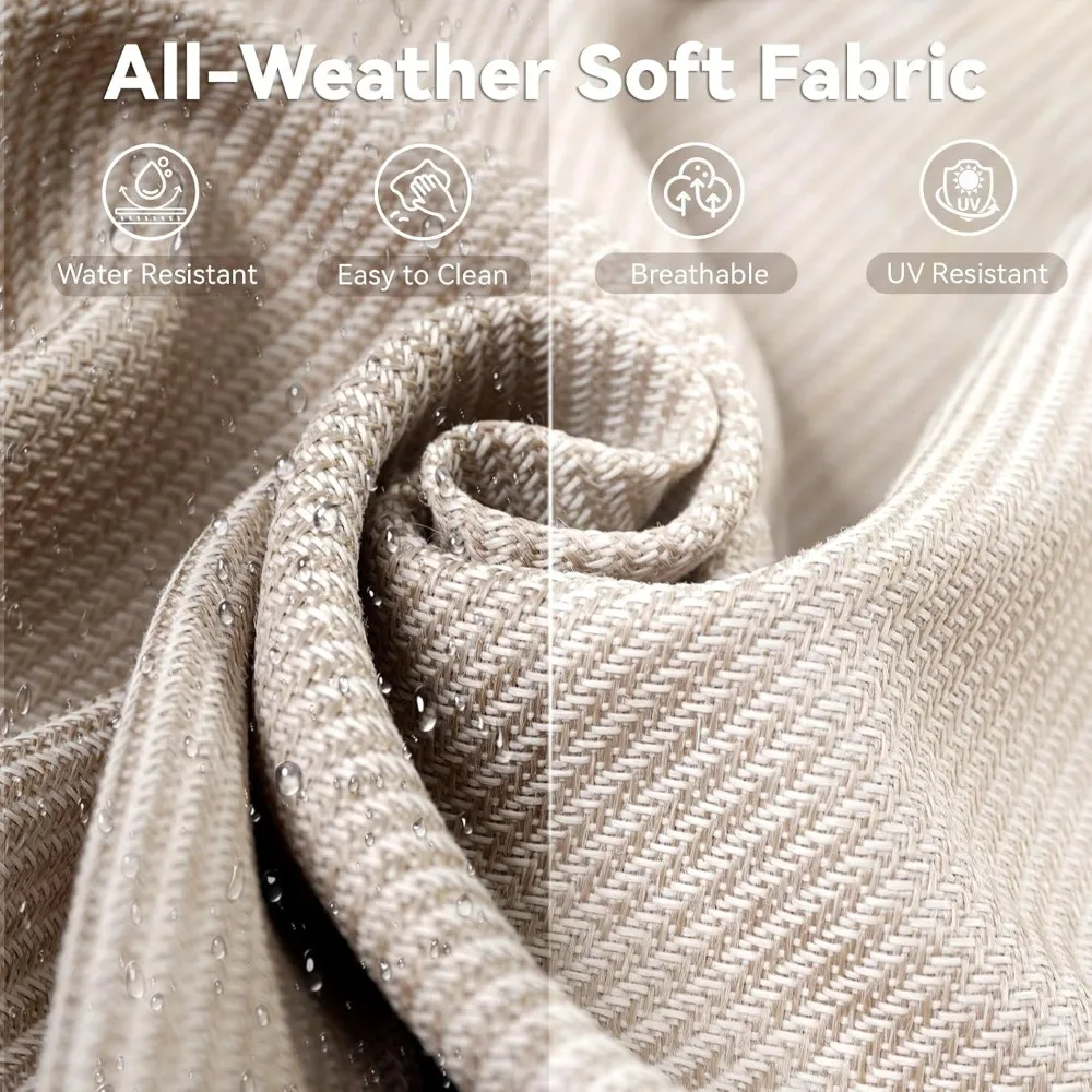 Outdoor Swivel Rocker Patio Chairs with 4" Thick Cushion - 5 Piece Wicker Bistro Set with Side Table, High Back Comfty Outdoor