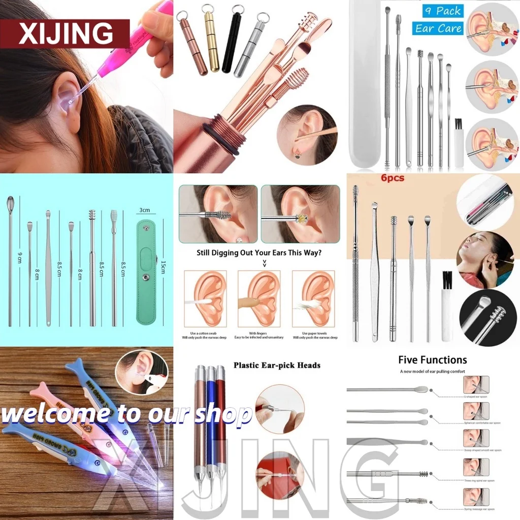 Women Men Ear Pick Wax Remover Cleaner Curette With LED Flashlight Light Gifts