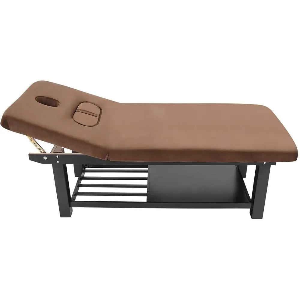 

Adjustable Massage Table with 661lbs Capacity, 0-45° Backrest, Storage, Velvet & Metal Cover, Ideal for Spa, Salon, Tattoo, or P