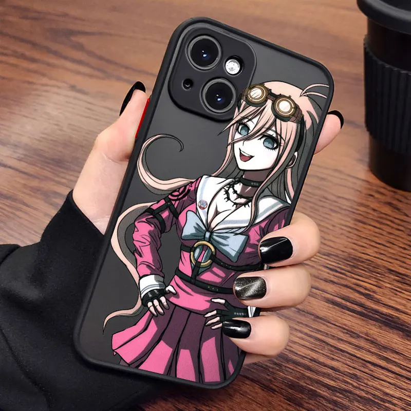 Danganronpa For Apple iPhone 15 14 13 12 11 mini XS XR X 8 7 Pro Max Plus Frosted Translucent Phone Case