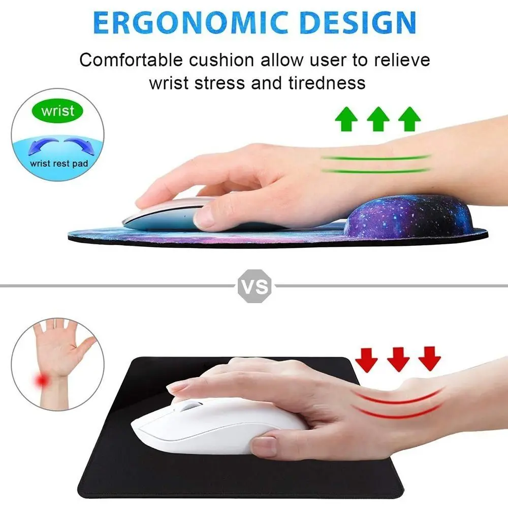 Alas Mouse Sandaran Pergelangan Tangan Tekstur Marmer Alas Mouse Gaming Lukisan Minyak Ergonomis Nyaman Anti Selip Aksesori Kantor Universal