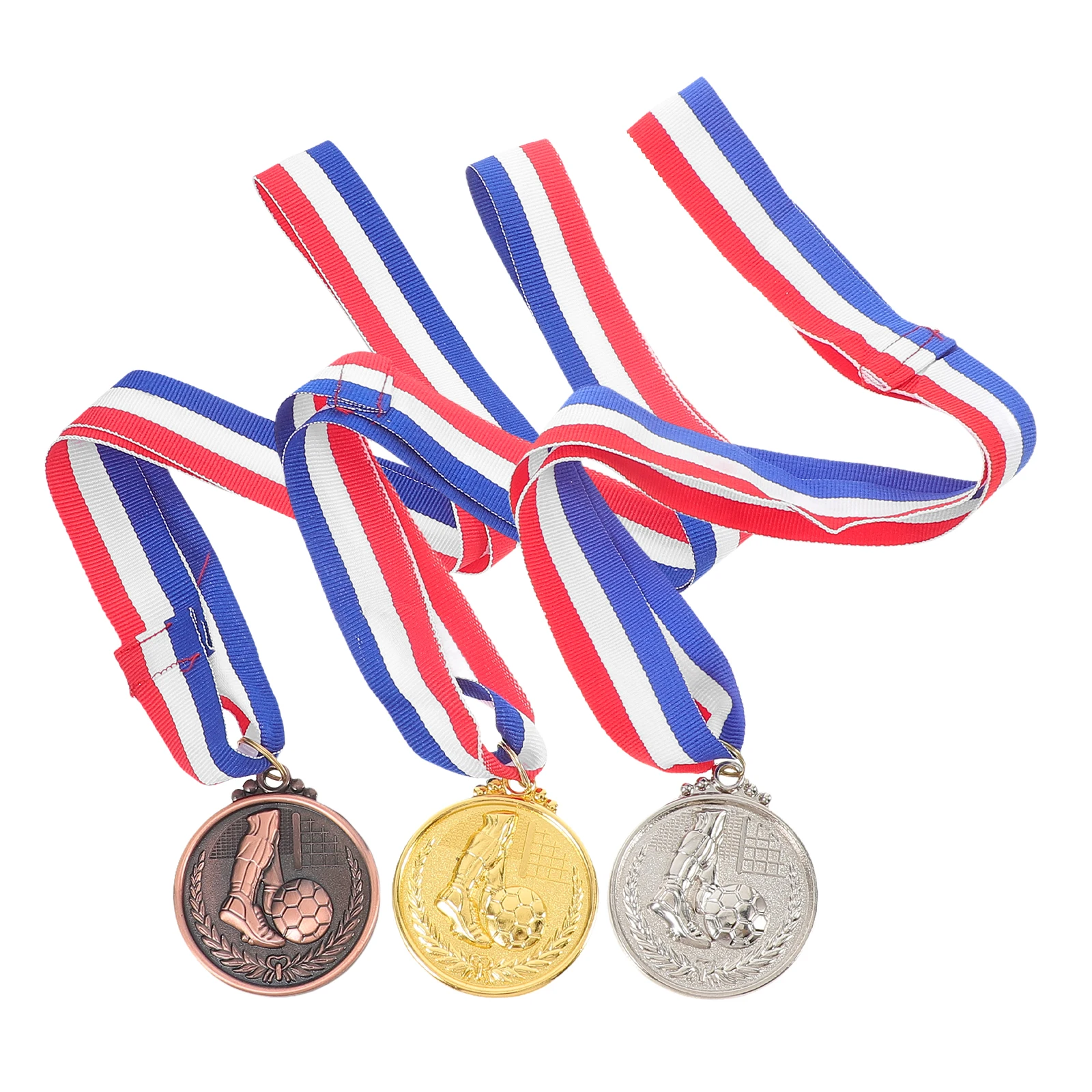 

3pcs Embossed Set Metal Award First Place Medals Prizes Sports Competitions 5Cm Winner Medals Tournaments Decor