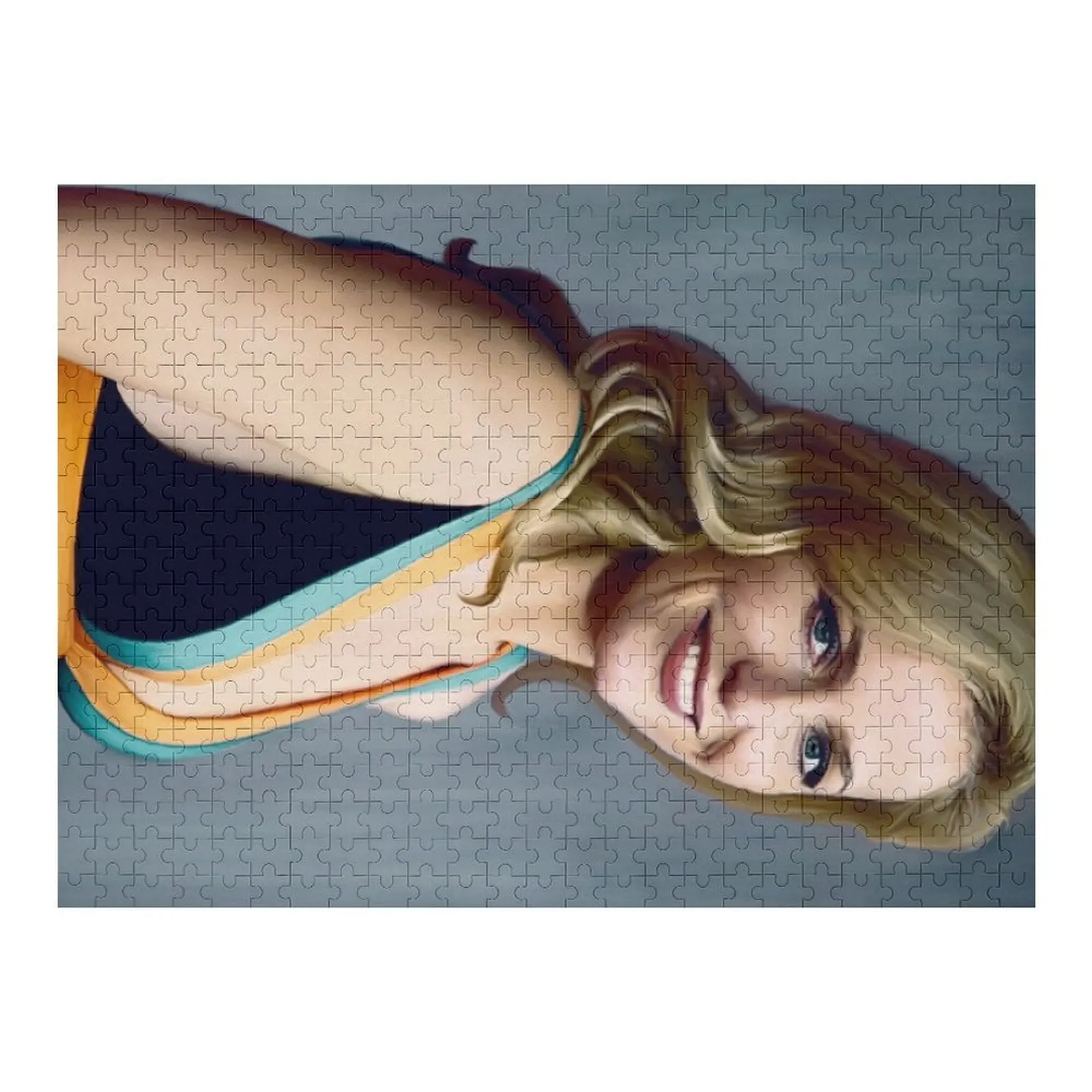 

Gillian Anderson oil color painting Jigsaw Puzzle Baby Toy For Children Wooden Name Puzzle