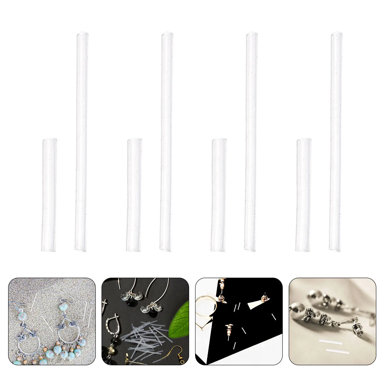 

100Pcs Silicone Ear Stud Sleeves Clear Earring Back Protectors Soft Piercing Covers Earring Stem Protectors Allergy Prevention