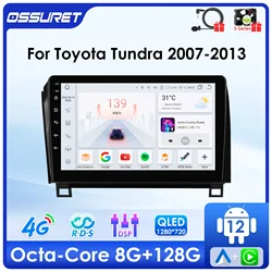6115 DSP Carplay For Toyota Tundra 2007-2013 Multimedia Android 12 Car radio Video player 4G GPS navi head Unit 2din QLED Screen