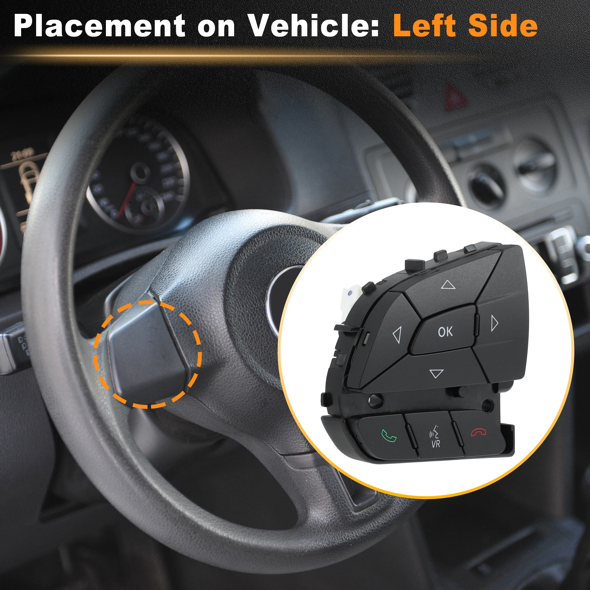 UXCELL Left Steering Wheel Audio Control Switch 68321891AA for Dodge Durango 2014-2026