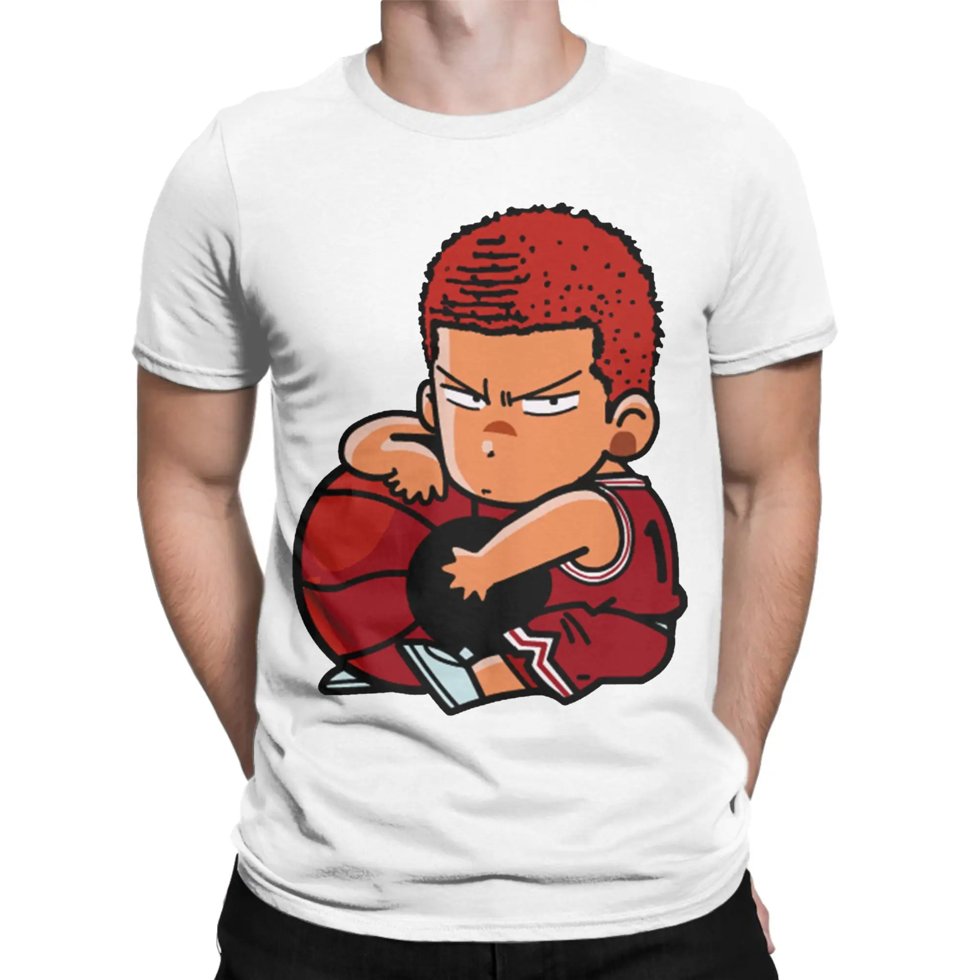 Tensai Basket Ball Man Slam Dunk Men T Shirts  Vintage Tees Short Sleeve Round Neck T-Shirts Pure Cotton Original Clothing