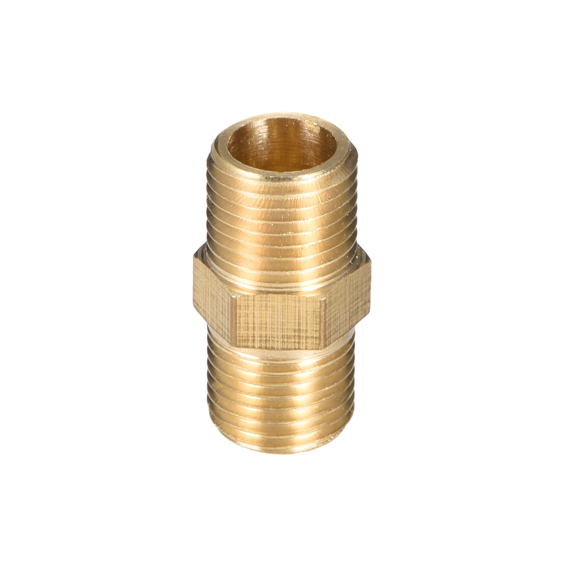 1-8Pcs Brass Pipe Hex Nipple Fitting Quick Coupler Adapter 1/8 1/4 3/8 1/2 3/4 1 Male to Male Thread Pipe Hex Fitting Connector
