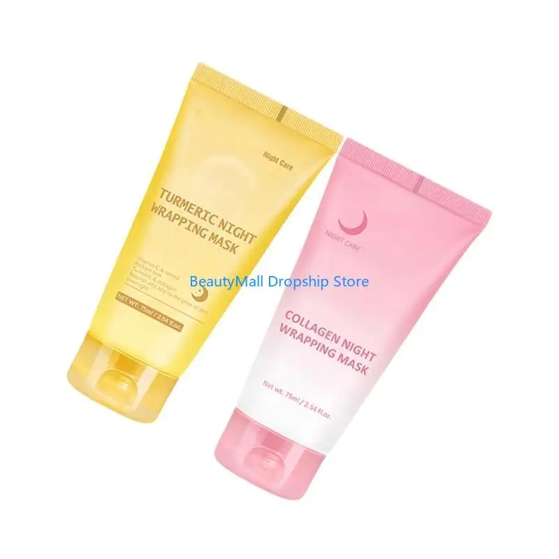 

40JD Night Wrapping Mask Deep Hydrating Care Reduces Sagging Dullness Skin Tone Mask Turmeric Turmeric Hydrating