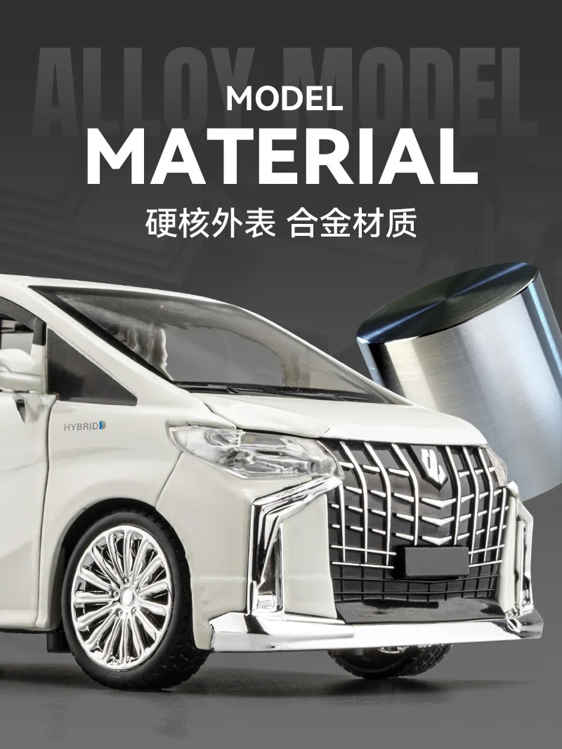 CEHZHI 1:24 Alphard Remote Control Electric Door Sound and Light Pullback Toy Model Ornament Diecast Alloy Car Model Collectible