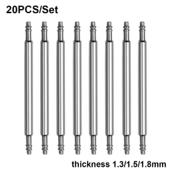 스프링 바 시계 스트랩 링크 핀, 시계 밴드 스트랩 버클, 스테인리스 스틸 링크, 직경 1.3mm, 1.5mm, 1.8mm, 너비 10mm-27mm, 20 개