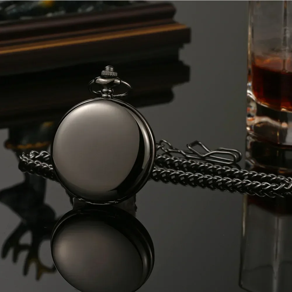 New Hand Wind Mechanical Men Pocket Watch Skeleton Dial Steampunk Necklace Pendant Vintage Fob Watches for Weeding Gift with Box