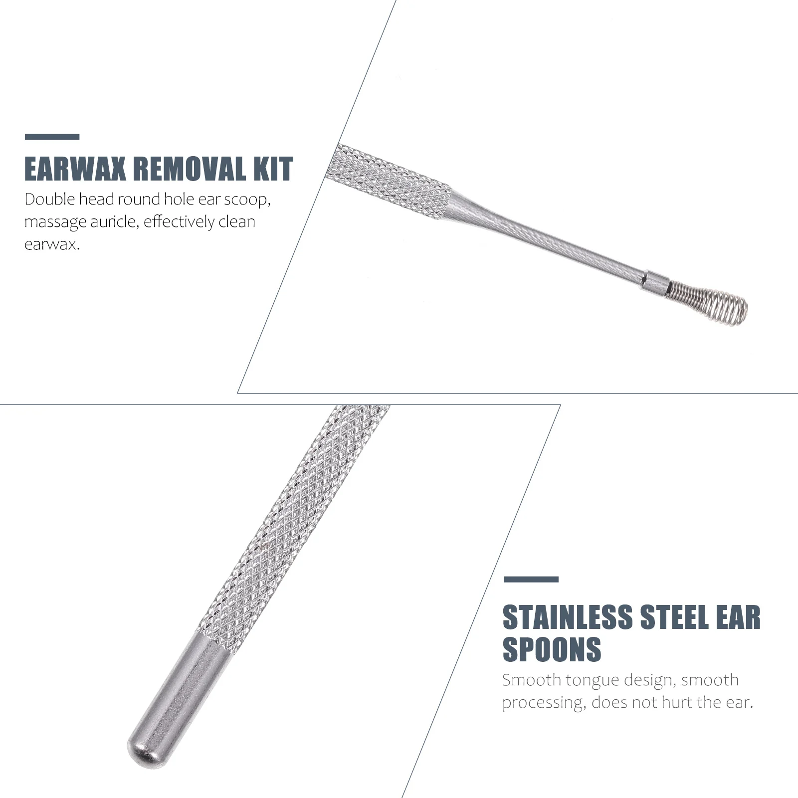 

1Set Earwax Removal Kit Stainless Steel Durable Portable Ear Tools Smooth Polished Safe Ear Cleaning Supplies for Family