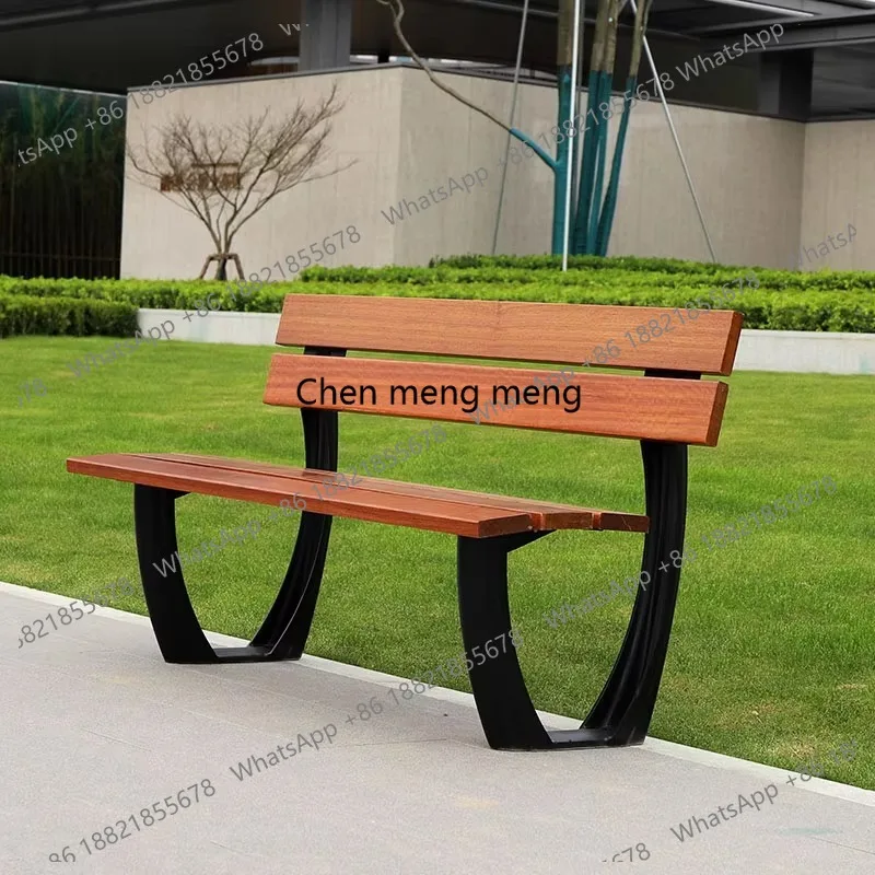 Customized 145cm Length Steel and Wooden Outside Benches Street Bench Outdoor for Park Garden Leisure and Public Places