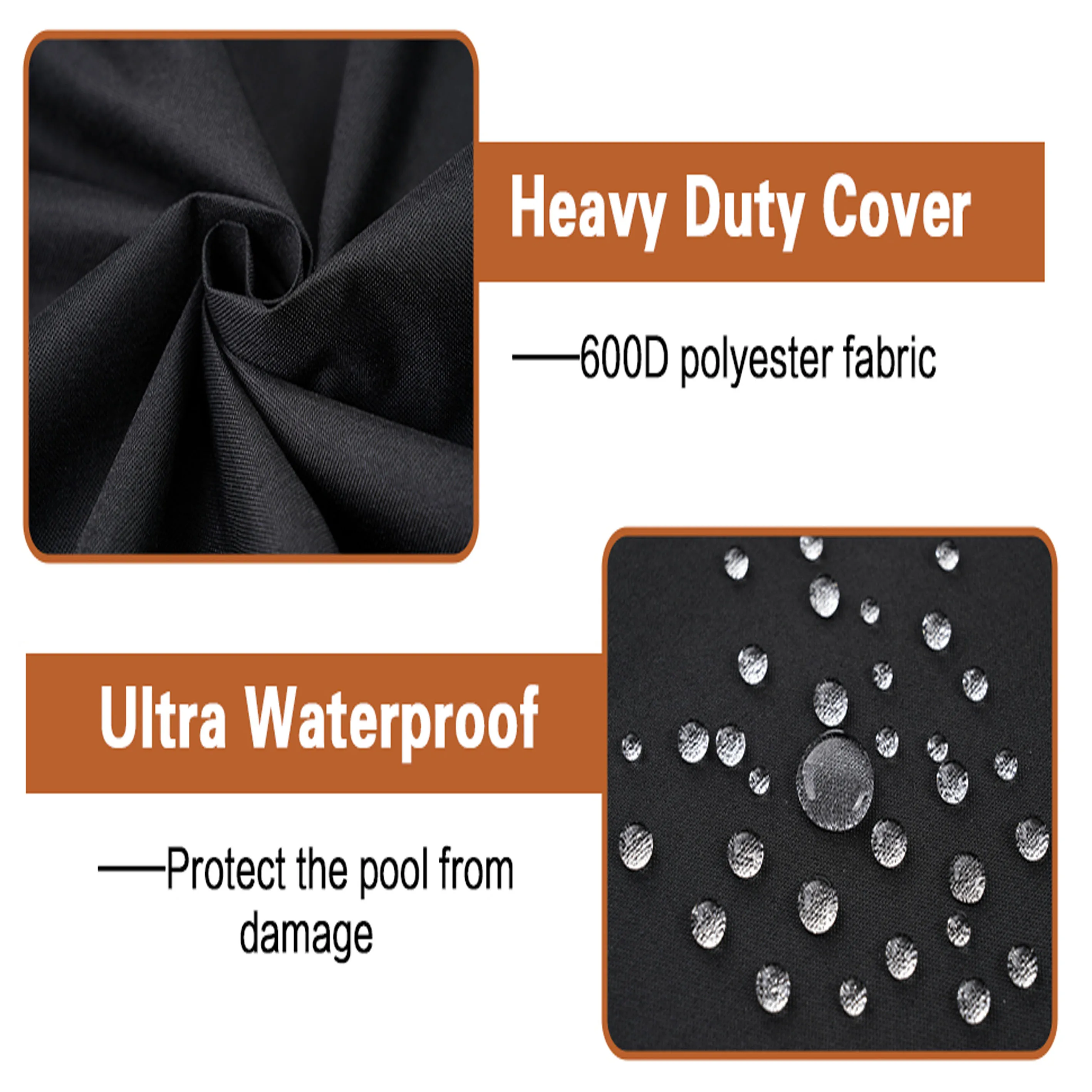 600D Oxford Hot Tub Dust Cover Cap swimming pool Waterproof Anti-UV Outdoor Warm Spa Hotspring Anti-Fall Leaves Snow Dust Cover