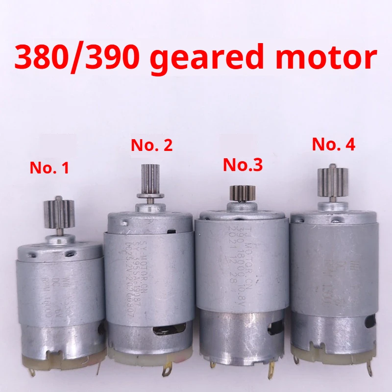 380/390/395 DC 6V/7.4V/10.8V/12V/24V gear motor 9/10/11/12 teeth, DC micro gear motor used for toy cars, DIY production