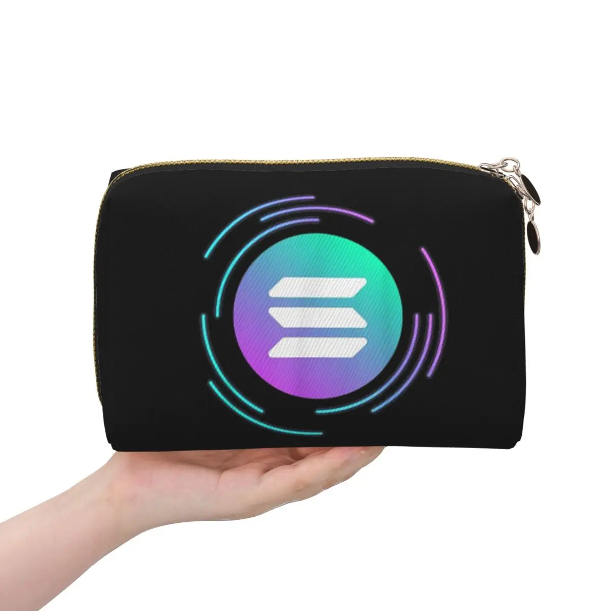 Solana Cryptocurrency - Solana SOL Women Cosmetic Bags Travel Makeup Organizer Pouch Toiletry Storage Dopp Kit Box