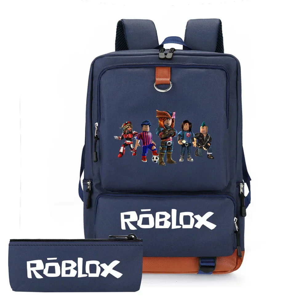 Mochila Roblox Virtual World para niños, bolsa de lápices, bolsa de papelería para estudiantes, bolsa para computadora, regalos para niños, dos piezas