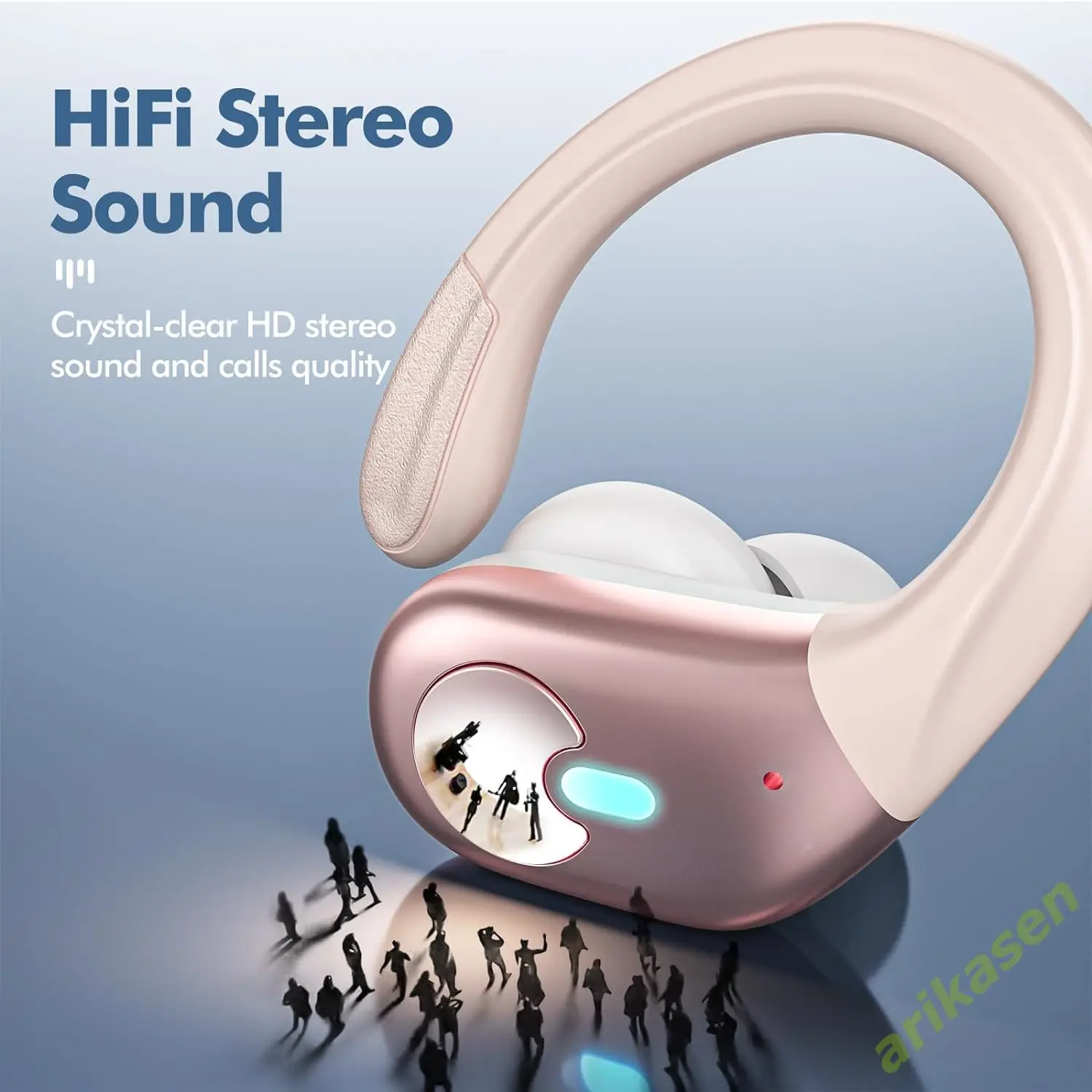 Wireless Bluetooth Earphones TWS Earbuds Wireless Headphones Stereo HiFi Headsets Earbuds Sports with ENC Noise Reduction Mic