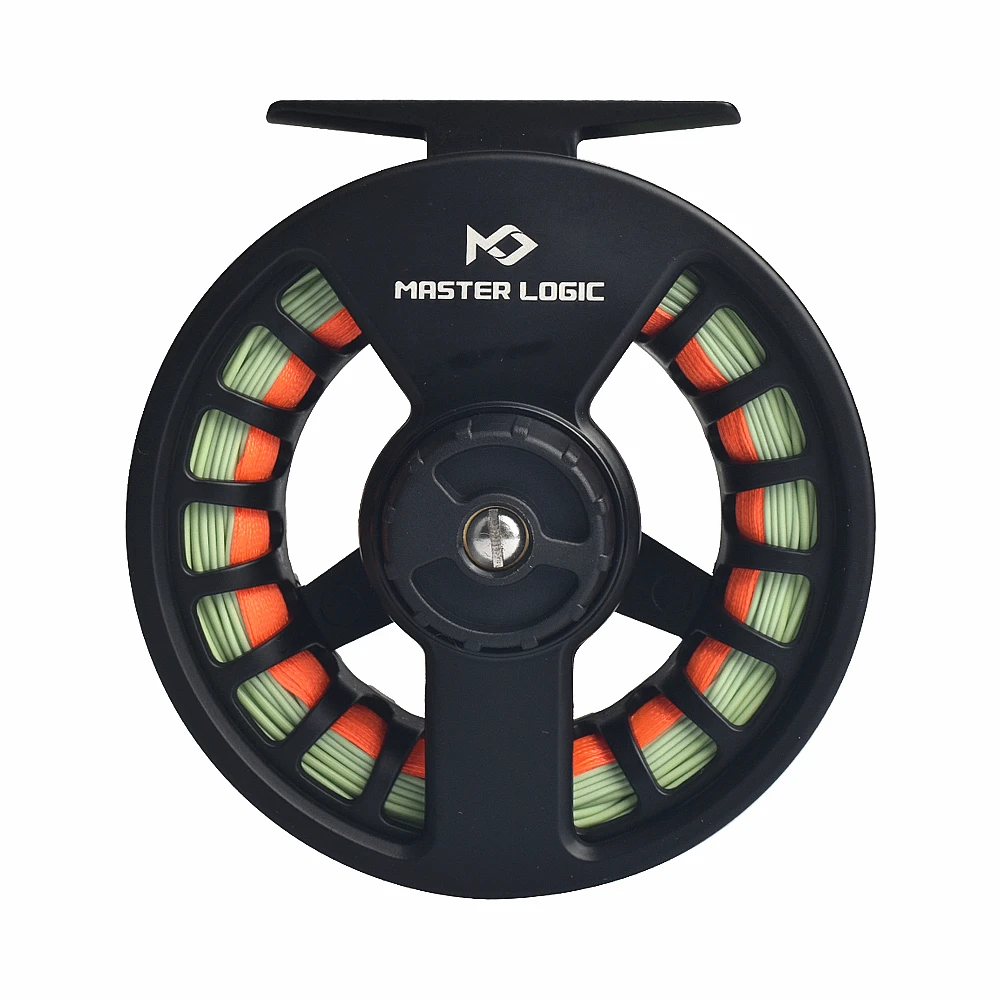 

MASTER LOGIC Master One Fly Fishing Reel 5/6wt, Quick Push Button Switch, Durable Pre-Loaded Fly Reel with Line Combo