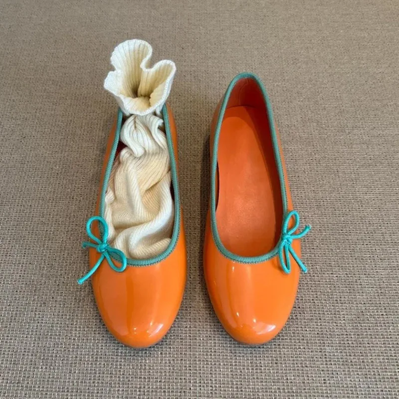 

2025 Women's Shoes Sweet Round Toe Butterfly-knot Comfort Soft Sole Daily Life Flats Ballet Shoes for Office Lady