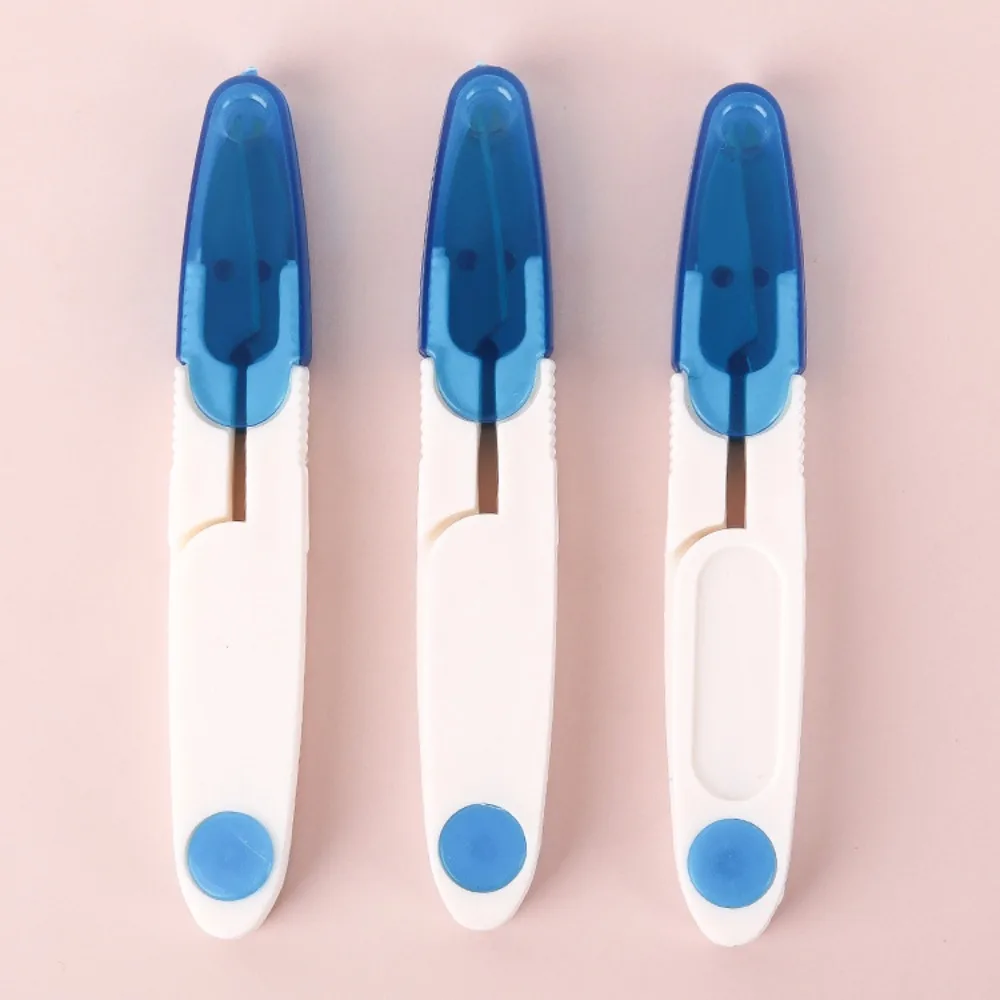 4PCS Plastic Metal Fishing Line Scissors 5 Colors U-shaped Cross-stitch Clipper With Cover Sharp Sewing Scissors