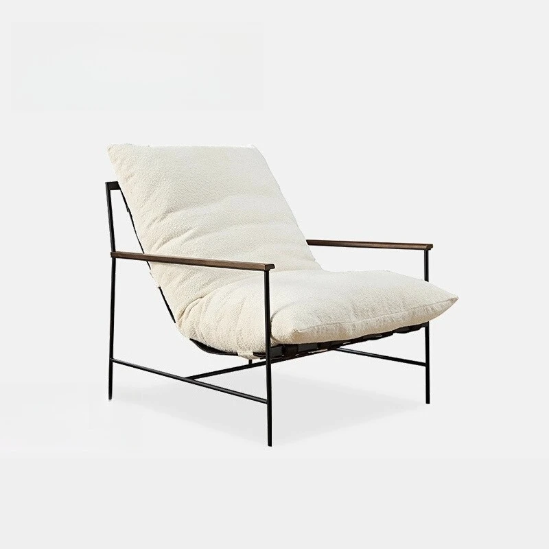 

Modern minimalist fabric single sofa, light luxury lazy leisure recliner balcony