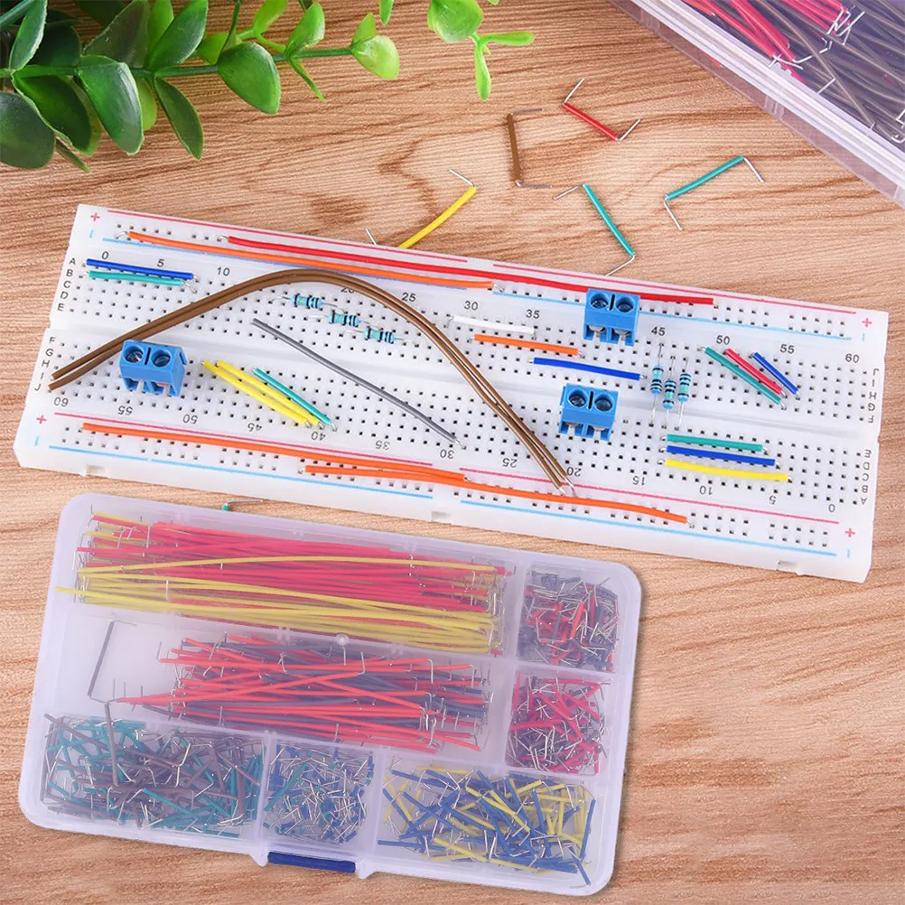 

540Pcs Solderless Jumper Wire Breadboard Cable Assorted Length Multi-Color Transparent Box Prototyping Circuit Wire Kit