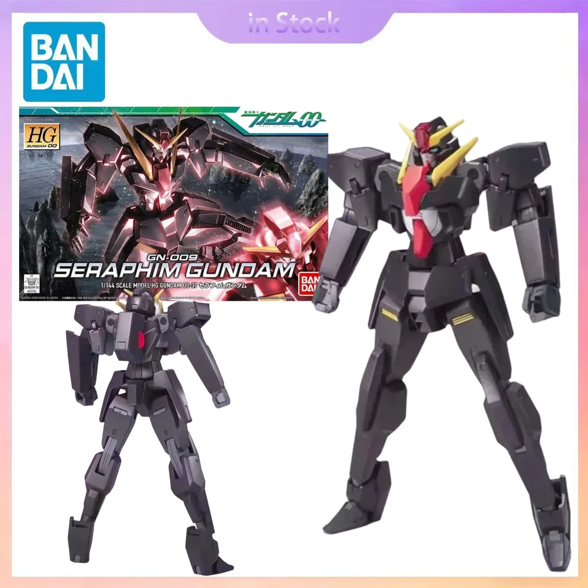 

Original Bandai Genuine In Stock HG 1/144 GN-009 Seraphim Gundam Anime Collection Action Figure Model Kits Gift for Boy girl