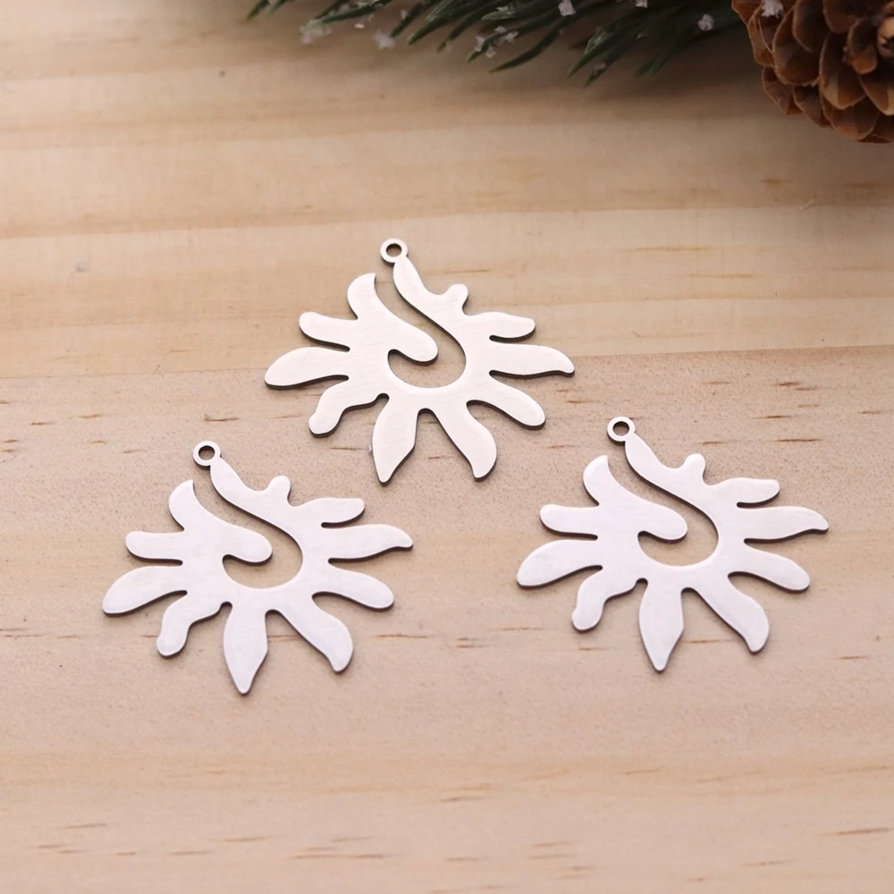 3Pcs Abstract Irregular Sun Stainless Steel Pendant Charms for Jewelry Making Boho DIY Necklace Earring Bracelet Accessories
