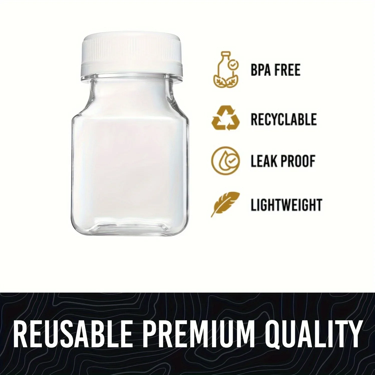 12pcs Plastic Juice Bottles with Caps,  Juice Containers with Tamper Proof Lids  ClearBottles for Juicing, Milk, Smoothie, Drink