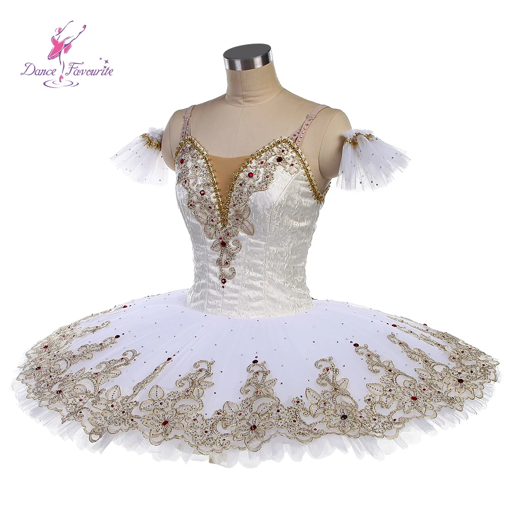 B22089 골드 트림 아이보리 컬러 탑 보디스 발레 투투 대회 댄스 의상