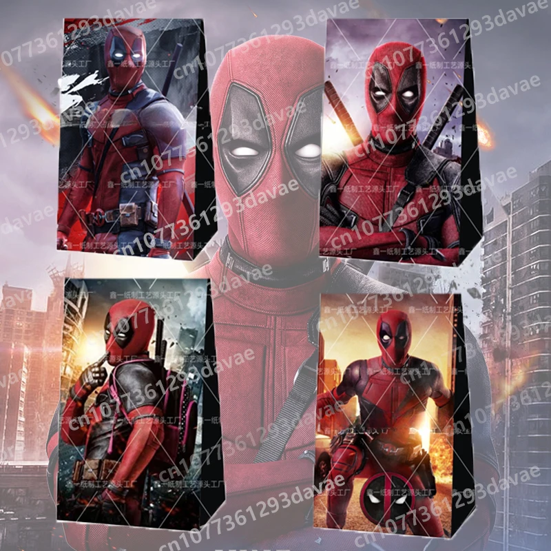 Deadpools Movie Themed Party Gift Bag Snack Candy Paper Bags Birthday Party Gift Bag Open Papers Bags Birthday Party Supplies