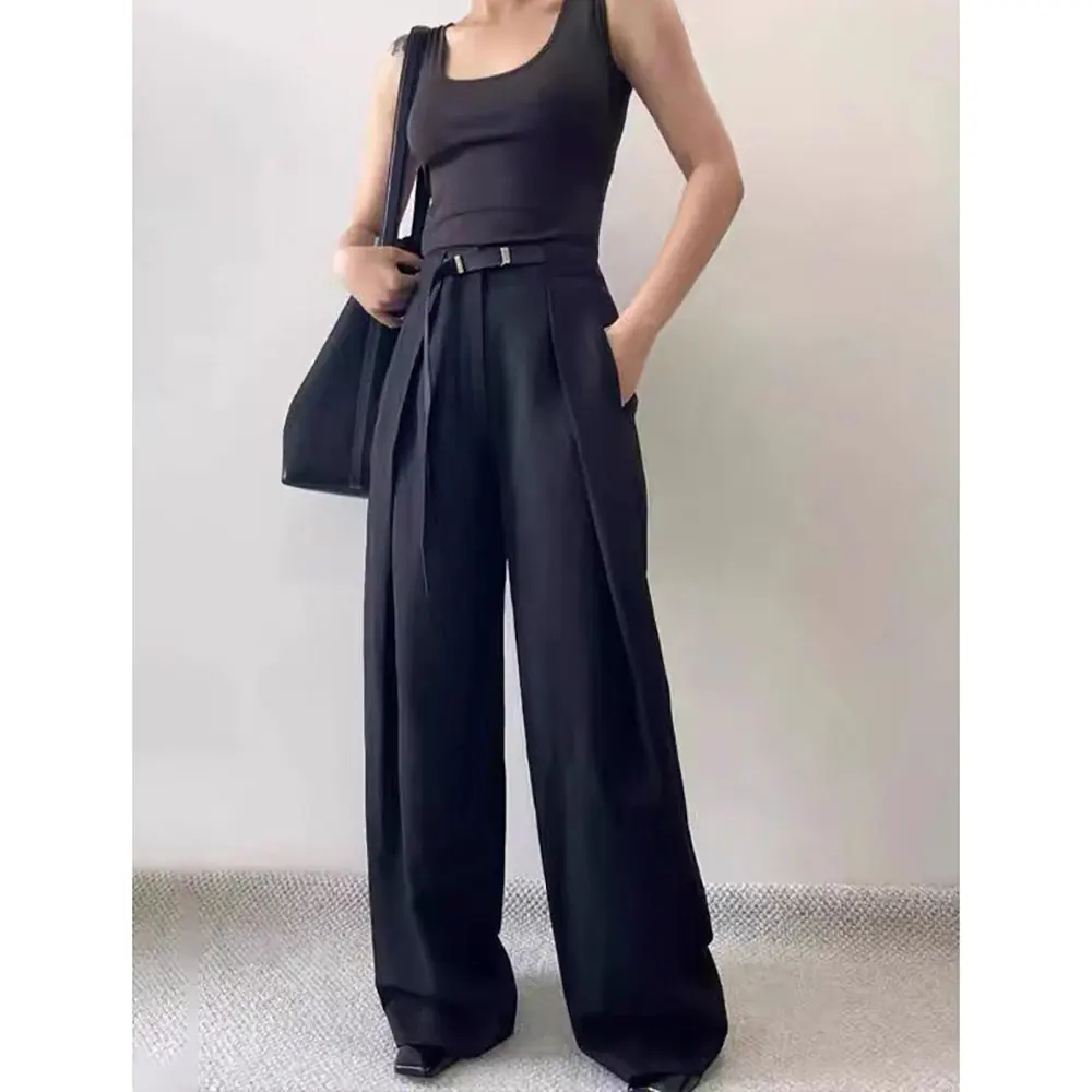 

Women's Commuter r0* Simple Straight Leg Pants Silk Sisal Draped Feeling Doing Old Wide Leg Pants Slim Drag Floor