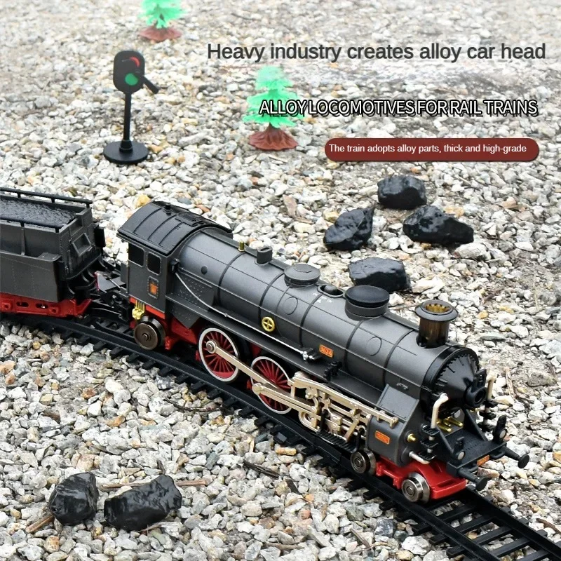 Add Water and Spray Smoke Train Model Steam Locomotive Alloy Head Small Train Electric Toy Set with Multiple Choices